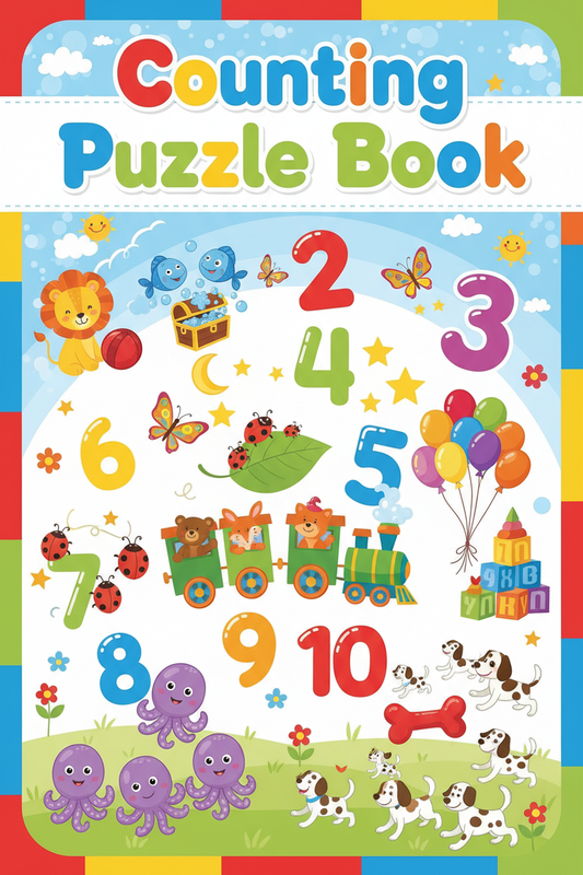 i want to create a counting puzzle book image